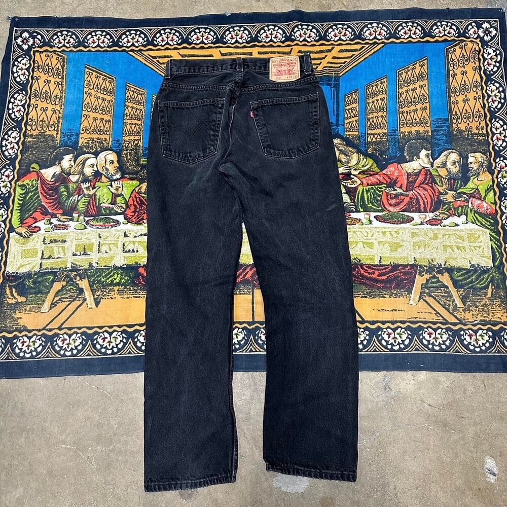 Black levis jeans 505 Size 32x30 faded regular fit red tab vintage y2k